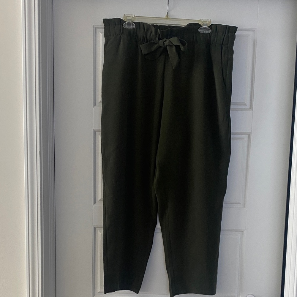 LOFT Olive Green Tie-Waist Chinos